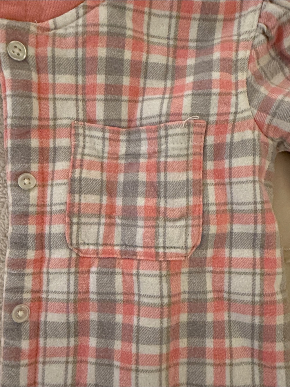 Buffalo Dave Bitton Kids Pink and Grey Plaid Hooded Button-Up Sherpa Shacket - Picture 5 of 7